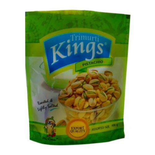 Pistachios Packaging Pouch - Matte Plastic Stand Up Pouch Customized Design with Zipper Closure and Multi-Color Finish