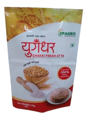 Wheat Flour Packaging Pouch - Plastic, Multi Color | Ideal for Wheat Flour Storage, Printed Design, Durable Material