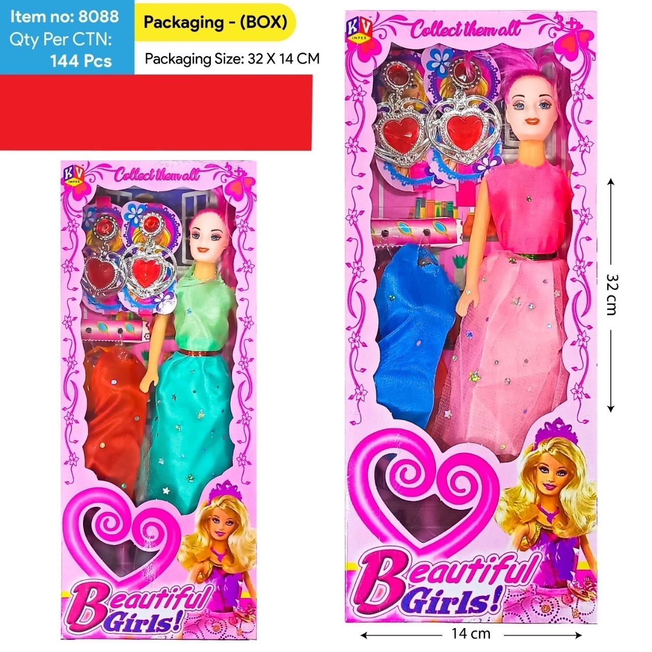 11 Inches Beautiful Girls Doll Play Set