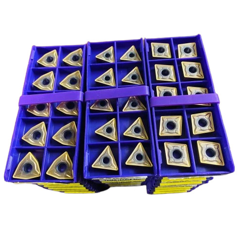 Hak Mm Inserts - Metal, Triangular Shape, Gray Color | Industrial Application, CNC Machining, Polished Finish, Long-Lasting Durability