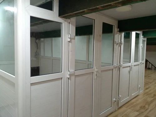 Plain Upvc Glass Door - Rectangular, Standard Size, White, Powder Coated Finish | Easy to Install, Easy to Operate, Inward/Outward Opening