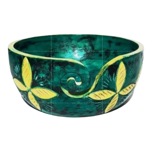 Printed Wooden Bowl - Round Shape, Polished Finish | Ideal for Arts and Crafts, Home Decoration
