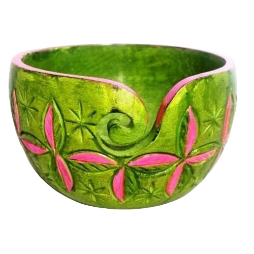 Round Wooden Bowl - Polished Finish, Ideal for Arts and Crafts and Home Decoration