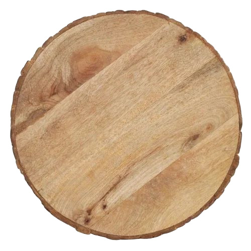Wooden Bark Platter - 10 Inch Round | Brown, Plain Wooden Design for Restaurant & Home Use