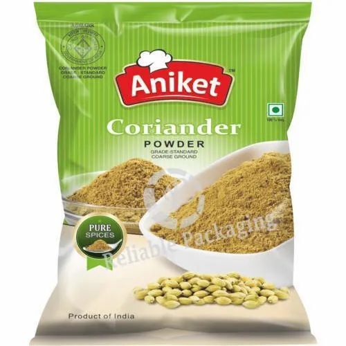 Coriander Powder Packaging Pouch - PET (Polyester) Material Center Sealed Design Multi Color Printed Pattern | Spices Packaging Pouch