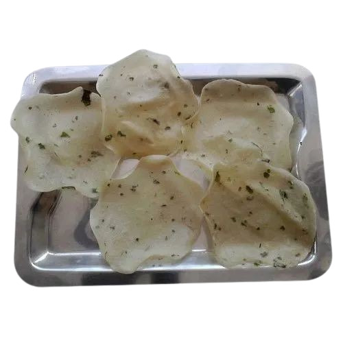 Cumin Khichiya Papad - Solid Form, 7 Inch Size, Yellow Color | Delicious Salty Flavor, 500 Grams Weight, Suitable for All Ages