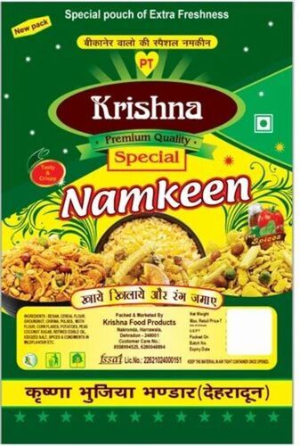 Printed Namkeen Packaging Pouch - Plastic Material, Printed Design for Enhanced Branding | Ideal for Snack Packaging Solutions