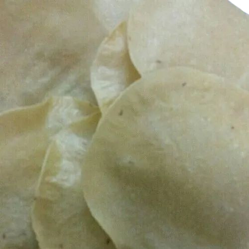 Rice Roasted Papad - 7 Inch Round, Yellow Color, Solid Form | Delicious Salty Flavor, Ideal For Adults, Children, And The Elderly, 500 Grams