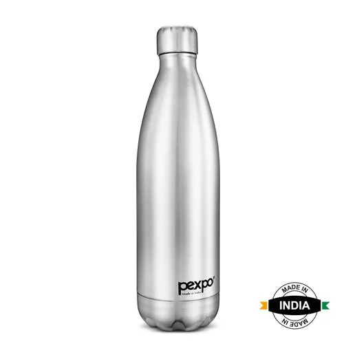 Stainless Steel Water Bottle - 1 Liter, Silver Color | Lightweight, Easy to Carry, Leak-Resistant, Eco-Friendly, Washable, Solid Surface, Reusable