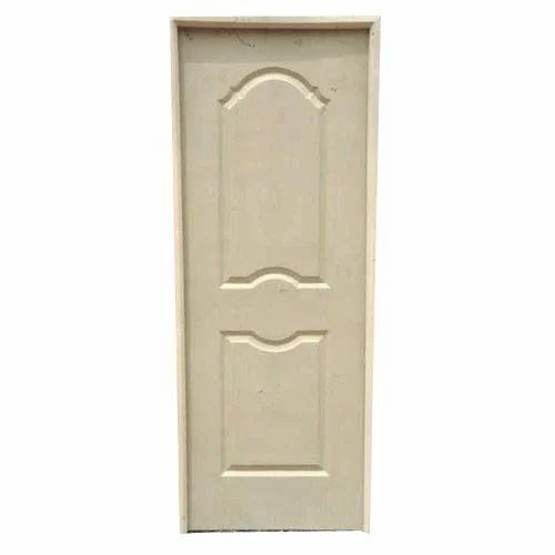 White FRP Door - 8x4ft, 30mm Thickness, Attractive Design | Indoor Hinged Style, Finished Surface, Bamboo Material