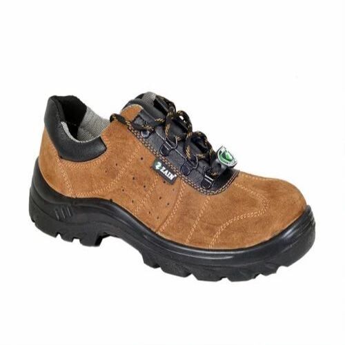 Brown Leather Safety Shoes - PU Insole, PU Outsole | Durable, Hard, Lace Style for Men
