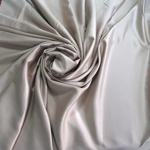 Dull Satin Fabric - 100% Satin, White Color, Plain Dull Texture | Washable, Shrink-Resistant, Ideal for Textile Industry Applications