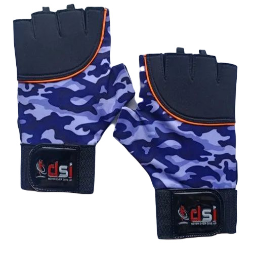 Durable Half Finger Gym Gloves - PU Material, Free Size | Breathable, Soft, and Durable Design for Men