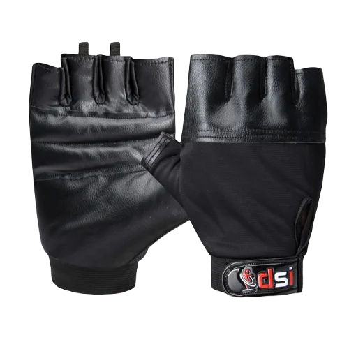 Gym Gloves Reno - PU Material, Free Size, Black Color | Half Finger Style, Breathable, Soft and Durable Design for Gym Usage