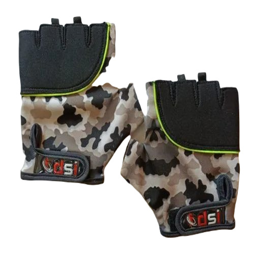 Multicolor Gym Gloves - Leather, Free Size, Grey | Half Finger Style, Soft and Durable, Breathable, Machine Made, Plain Pattern