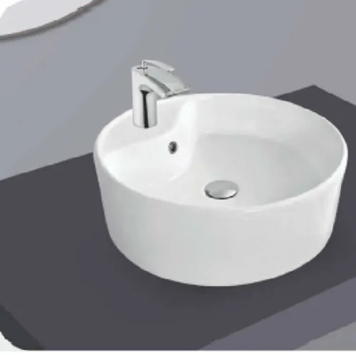Wash Basin - Ceramic, Standard Size, Round Shape, White Color | Anti Crack, Attractive Design, Quality Tested, Timely Delivery