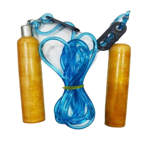 Wooden Skipping Rope - Plastic Material | Blue Color, Dustproof, Waterproof, Ideal for Skipping Activities