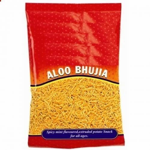 Aloo Bhujia Namkeen Packaging Pouch - Multi Color, Plastic | Printed Design, Durable Material for Secure and Attractive Packaging