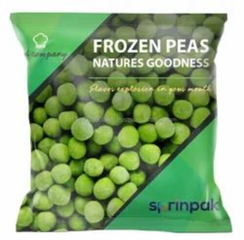 Frozen Green Peas Packaging Pouch - LDPE, 12x18 Inches, Multi-Color | Flexographic Printed Pouch, Glossy Finish, Heat Sealed Closure