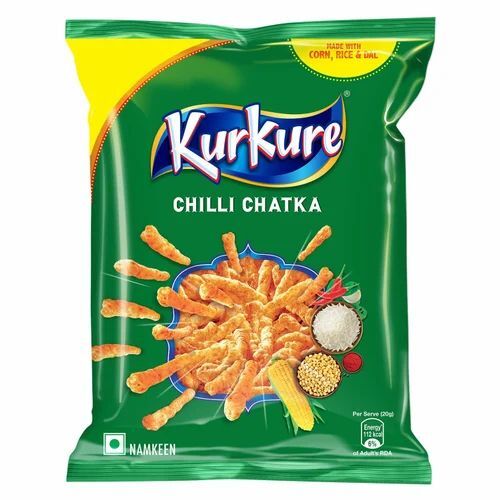Kurkure Packaging Pouch - Plastic, Multi Color Design | Versatile Printed Material For Snack Packing