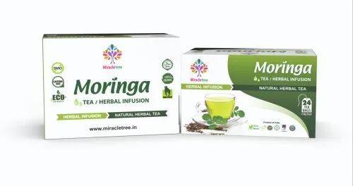 Moringa Lemon Tea - 24 Pc Box, Organic Instant Herbal Tea with Fresh Lemon Aroma, Flavored Bagged Tea, 24 Months Shelf Life