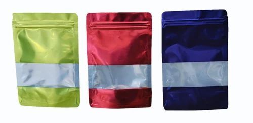 Multicolor Stand Up Zipper Pouches - LDPE, 6x4 Inches, Printed with Matte Finish , Multi Layer Lamination Closure Type: Zipper / Slider