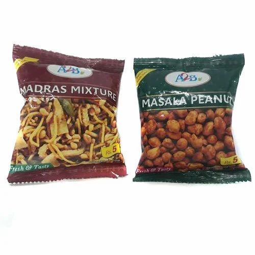 Namkeen Packaging Pouch - Plastic Material, Multi Color Pattern | Moisture Proof, Printed Design, Heat Seal Closure