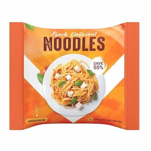 Noodles Packaging Pouch - Plastic Material, Multi Color Design | Versatile Printed Pouches for Secure and Attractive Noodles Packaging