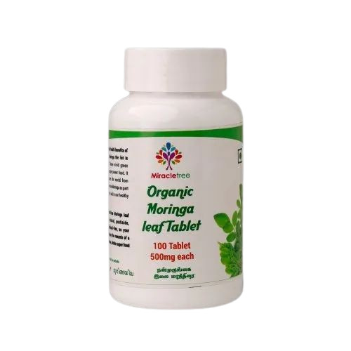 Organic Moringa Tablets - Good Quality, Bottle Packaging | Herbal Medicine, Organic, Store in Dry Place
