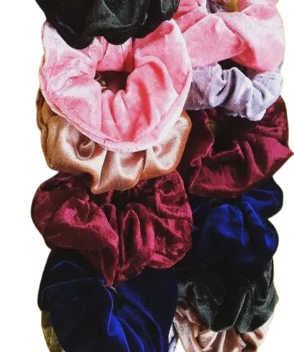 Plain Hair Scrunchies - Satin Material, 4 Inch Long | Multicolor Fancy Hair Accessory for Women