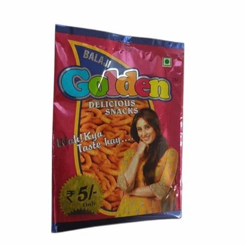 Snacks Packaging Pouch - LDPE, 6x4 Inches, Multi-Color, Multi Layer Lamination, Rotogravure Printing, Spot Metallic Finish, Heat Sealed Closure