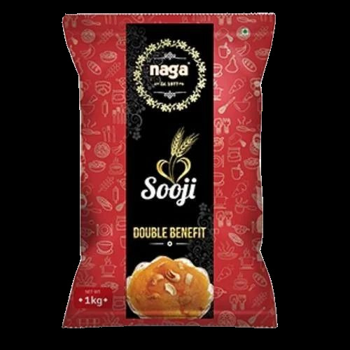 Sooji Packaging Pouch - PP Material, 12x18 Inches, Multi Color, Flexographic Printed with Glossy Finish & Heat Sealed Closure