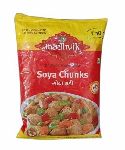 Soya Chunks Packaging Pouch - Ldpe Material, 6x8 Inches Size, Glossy Finish | Multi Layer Lamination, Rotogravure Printing, Heat Sealed Closure, Multi Color Design