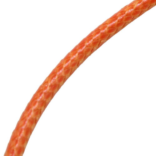 Cotton Cord - 3 Ply 1.5 mm x 25 Meter Roll Black & Orange Coated Plain Texture