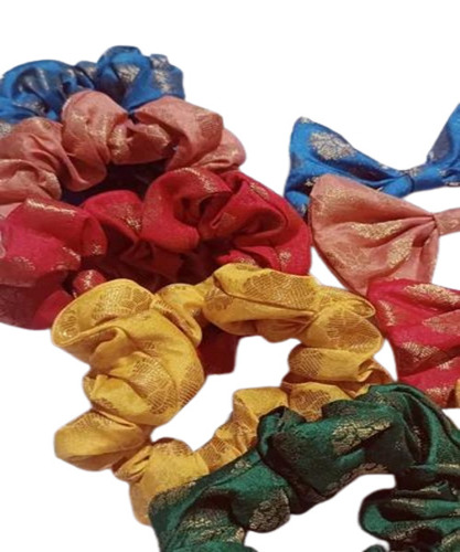 Fancy Satin Hair Scrunchies - Multicolor, Plain Pattern | Luxury Accessory for Women, Perfect for Personal Use