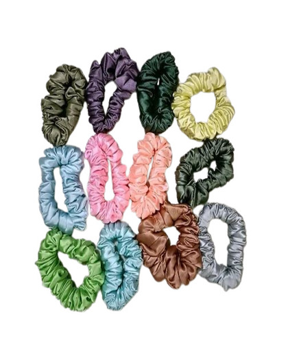 Fancy Scrunchies - Satin Hair Accessories, Multicolor Plain Pattern for Women | Personal Use, Fancy Design, Ideal for All Hair Types