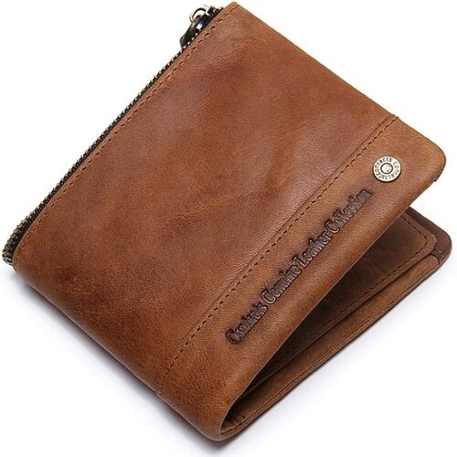Leather Wallet For Mens - Leather, Standard Size, Brown | Plain Design, Long Lasting Finish, Quality Tested, Perfect for Gifting