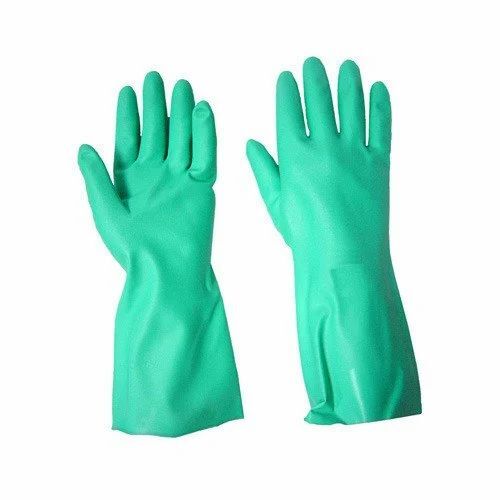 Nitrile Rubber Gloves - New Full Finger, Green Nitrile Material | Durable, Quick Dry, Washable, Waterproof