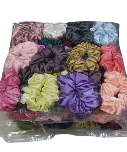 Satin Hair Scrunchies - Multicolor Fancy Accessories for Women | Plain Pattern, Perfect for Personal Use