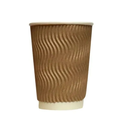 Ripple Paper Cup - Brown Paper, Customized Size | Leak and Tear Resistance, Tested for Quality, Delivered Within Committed Time Frame