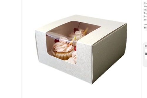 Cake Packaging Boxes - Paper Material, Rectangular Shape, Matte Lamination Finish | Eco-Friendly, Durable, White Color, Food Packaging Solution