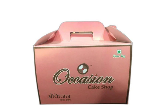 Printed Cake Box - Square Paper, Silkscreen Printed, Eco-Friendly | Durable Packaging with Embossed Surface for Food Use