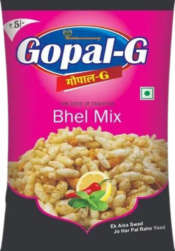 Bhel Snack Packaging Pouch - Plastic Material, Multi Color | Printed Pattern for Versatile Snacking Solutions