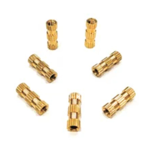Brass Straight Knurled Insert - Color: Golden
