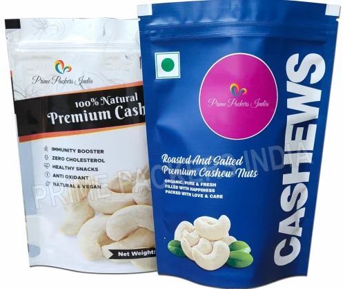 Cashew Nut Packaging Pouch - Plastic Material, Multi Color Print | Versatile Usage, Ideal for Cashew Nut Storage