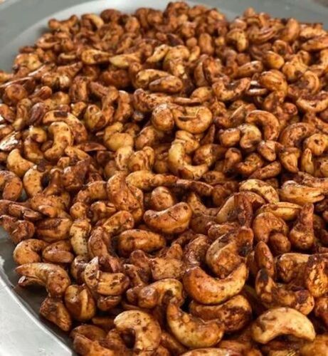 Chilli Roasted Cashew Nut - 50g Packet, 100% Pure Organic Cashews, Salted Flavor, Freshly Roasted, Brown Color, 12 Months Shelf Life, FSSAI Certified