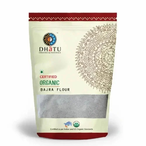 Dhatu Organic Bajra Flour - 500 Grams Packet | Natural, Good Quality, Ideal for Food Preparation