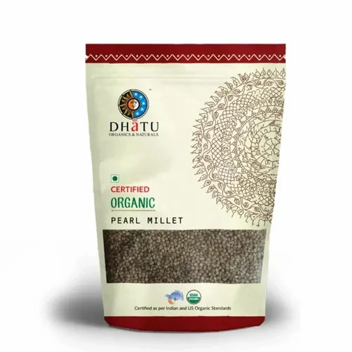 Dhatu Organic Pearl Millet - 500 Gram | Natural, 100% Pure, Dried, 12 Months Shelf Life, Organic Cultivation, Good Packaging