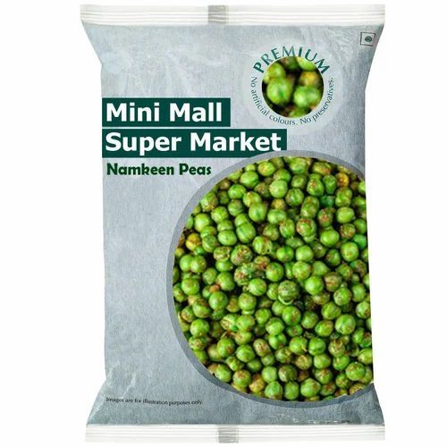 Green Peas Namkeen Packaging Pouch - PP Material, 8*12 Inches Size, Multi Color, 3 Layer Pillow Pouch with Printed Pattern 
