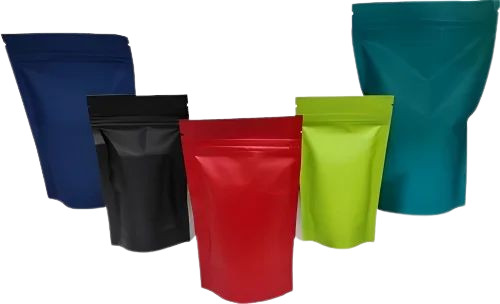 Multicolor Stand Up Zipper Pouches - Printed Plastic, Multi Color Design for Versatile Packaging Solutions